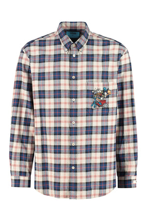 Checked shirt with embroidery - Disney x Gucci-0